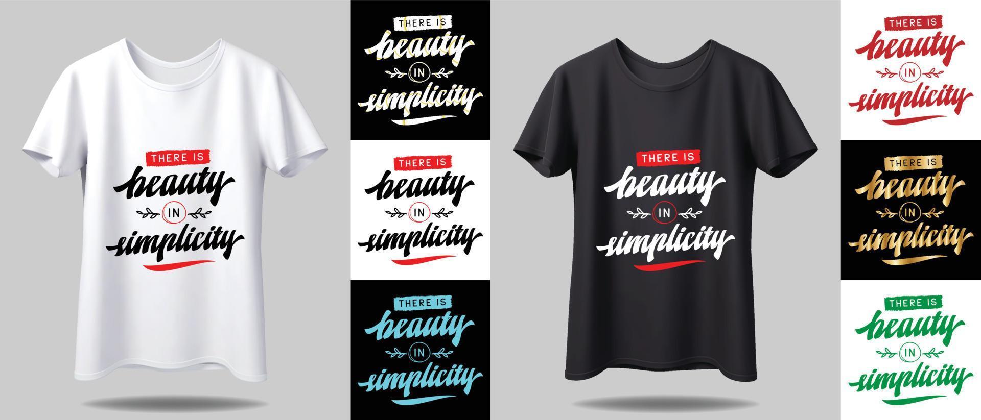 t-shirtontwerpmodel. nieuw zwart-wit typografie t-shirtontwerp met mockup in verschillende kleuren vector