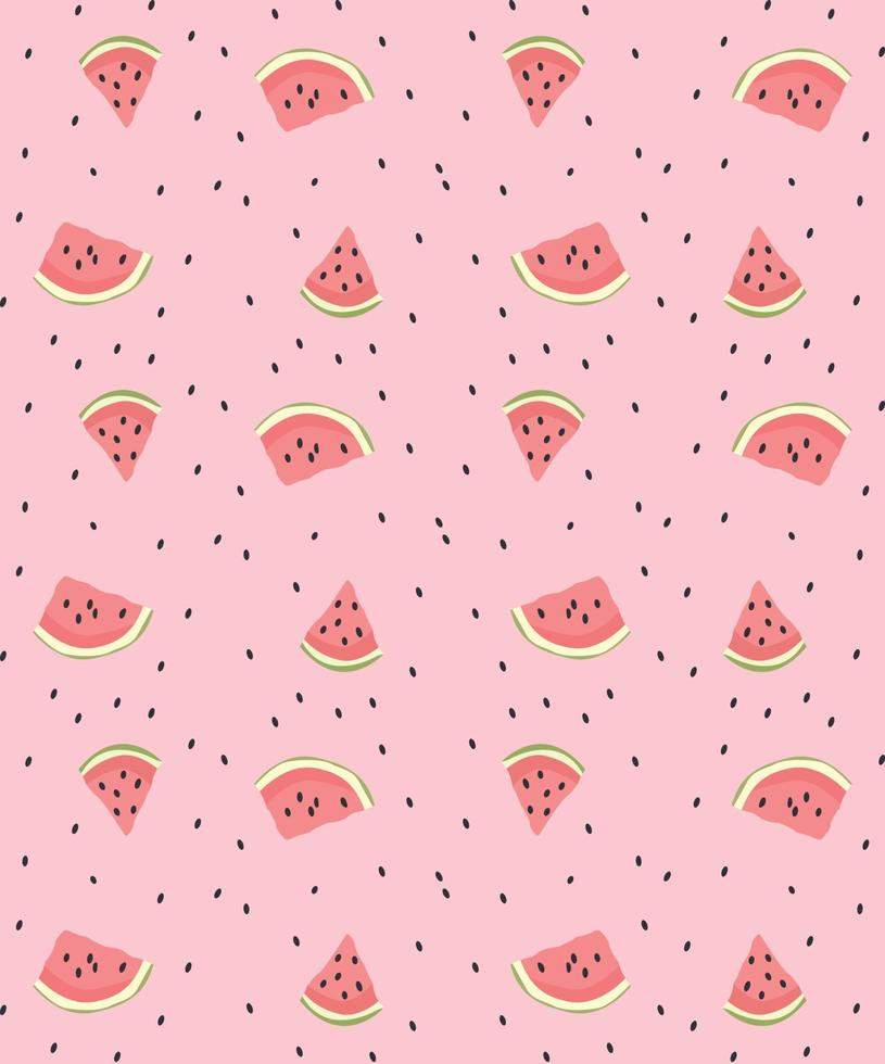 watermeloen schijfje en zaden achtergrond premium vector
