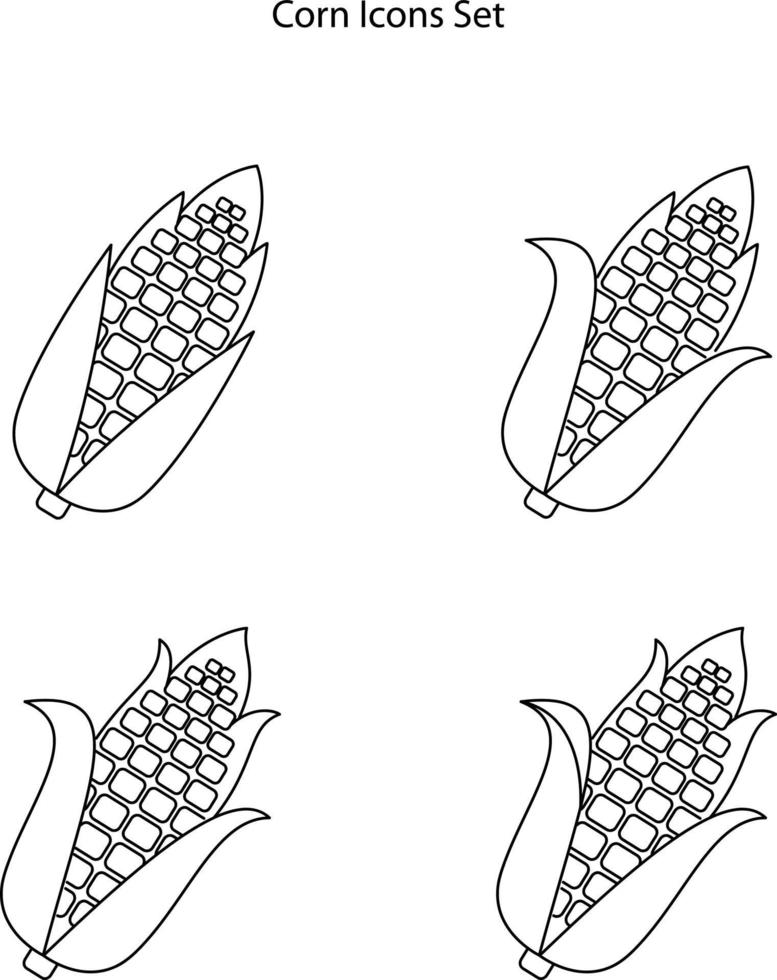 maïs pictogrammen instellen geïsoleerd op een witte achtergrond. maïs pictogram dunne lijn overzicht lineaire maïs symbool voor logo, web, app, ui. maïs pictogram eenvoudig teken. vector