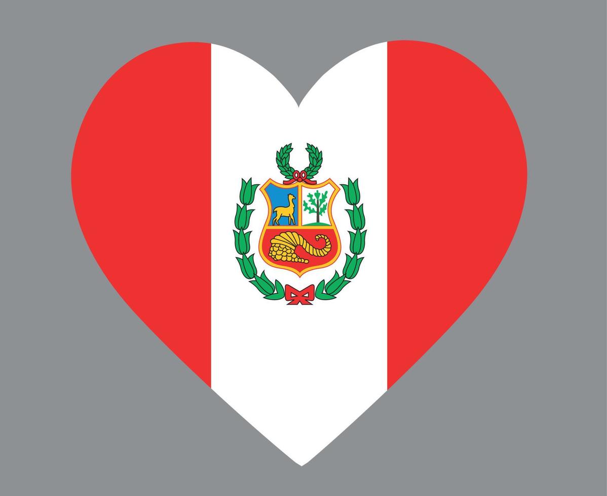 Peru vlag nationaal amerikaans latijns embleem hart pictogram vector illustratie abstract ontwerp element