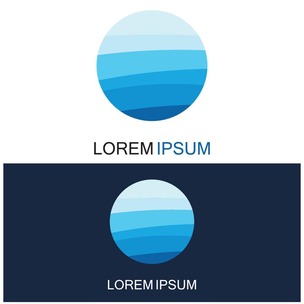 geïsoleerde ronde vorm logo. blauwe kleur logo. stromend water beeld. zee oceaan rivier oppervlak. vector