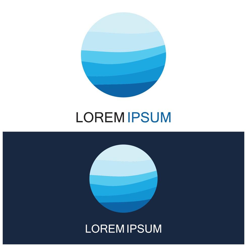 geïsoleerde ronde vorm logo. blauwe kleur logo. stromend water beeld. zee oceaan rivier oppervlak. vector