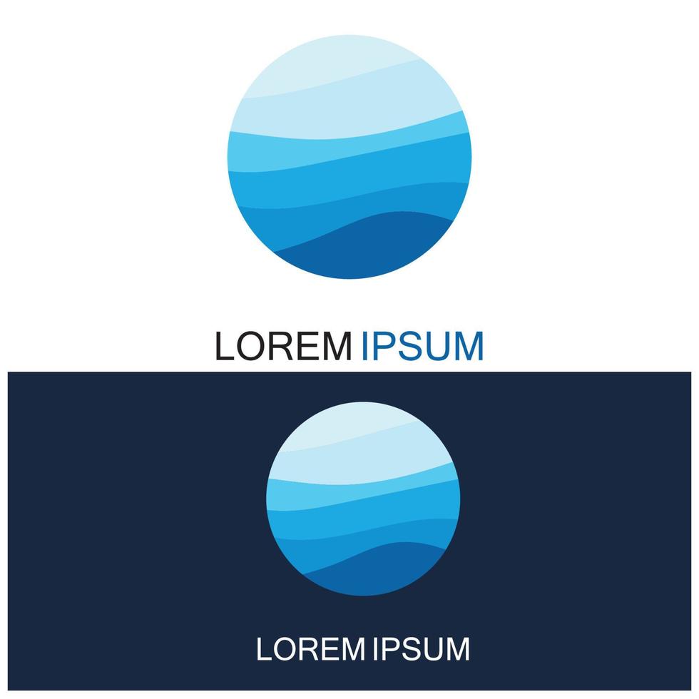 geïsoleerde ronde vorm logo. blauwe kleur logo. stromend water beeld. zee oceaan rivier oppervlak. vector