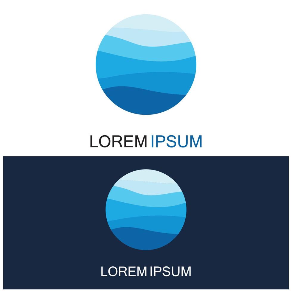 geïsoleerde ronde vorm logo. blauwe kleur logo. stromend water beeld. zee oceaan rivier oppervlak. vector