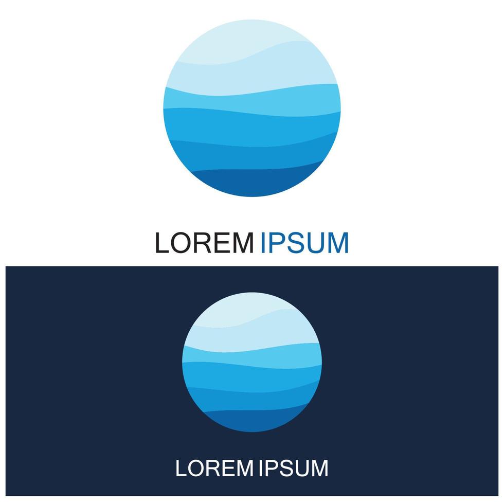 geïsoleerde ronde vorm logo. blauwe kleur logo. stromend water beeld. zee oceaan rivier oppervlak. vector