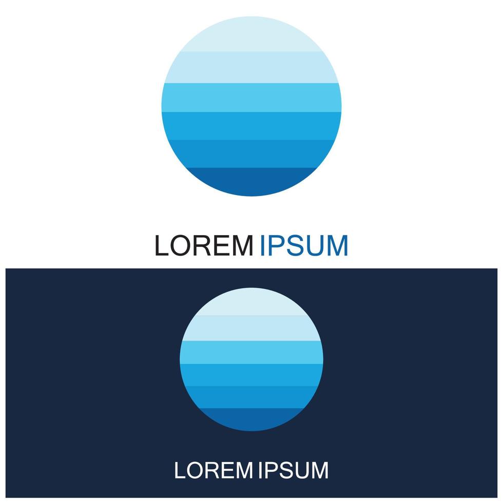 geïsoleerde ronde vorm logo. blauwe kleur logo. stromend water beeld. zee oceaan rivier oppervlak. vector