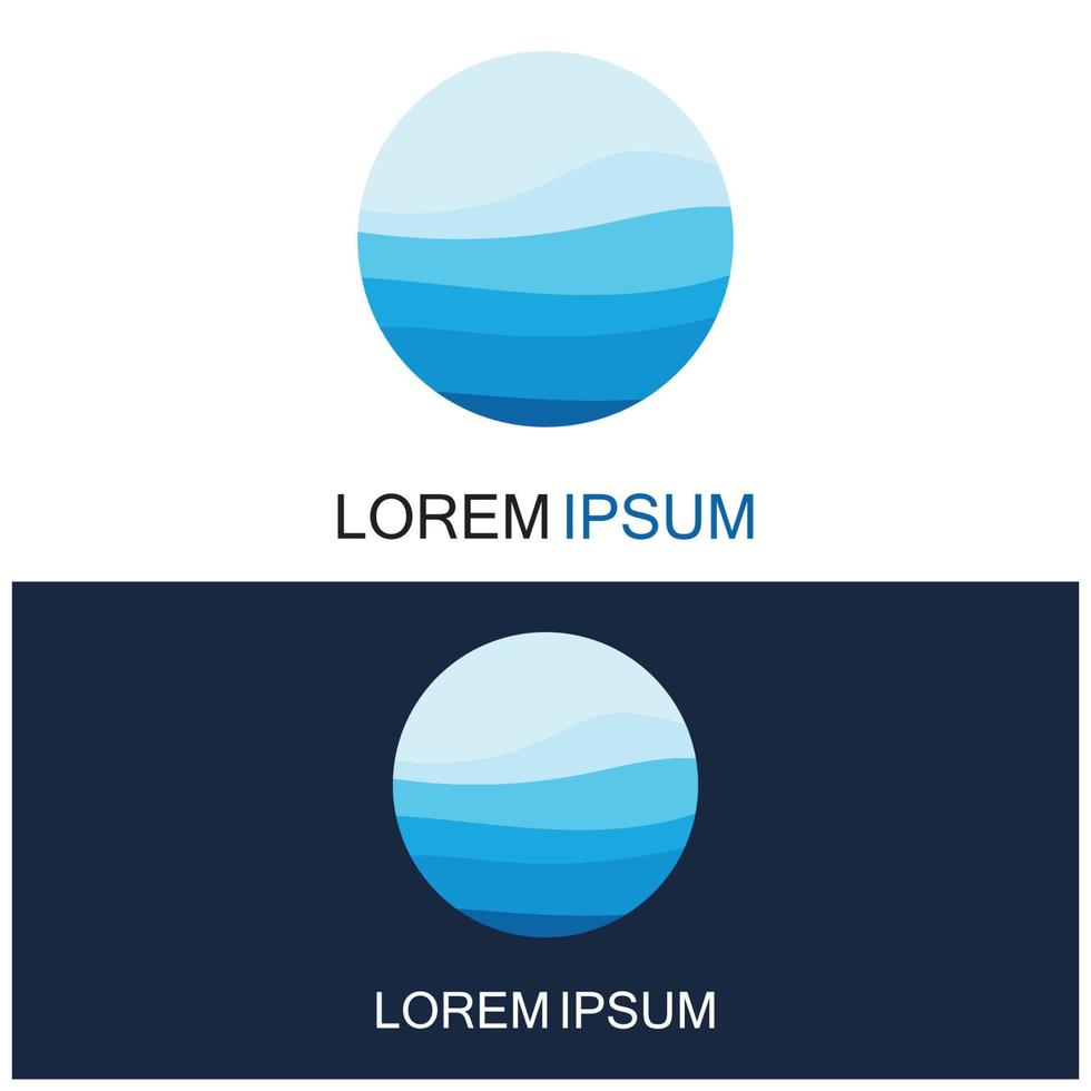 geïsoleerde ronde vorm logo. blauwe kleur logo. stromend water beeld. zee oceaan rivier oppervlak. vector