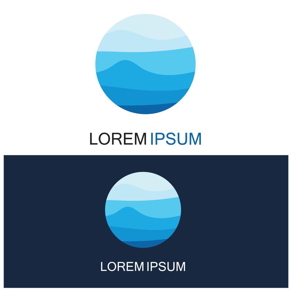 geïsoleerde ronde vorm logo. blauwe kleur logo. stromend water beeld. zee oceaan rivier oppervlak. vector