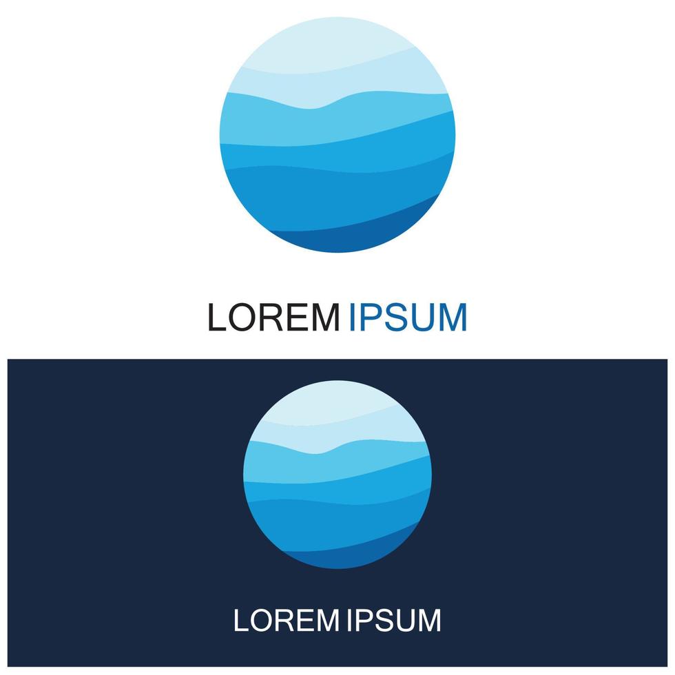 geïsoleerde ronde vorm logo. blauwe kleur logo. stromend water beeld. zee oceaan rivier oppervlak. vector