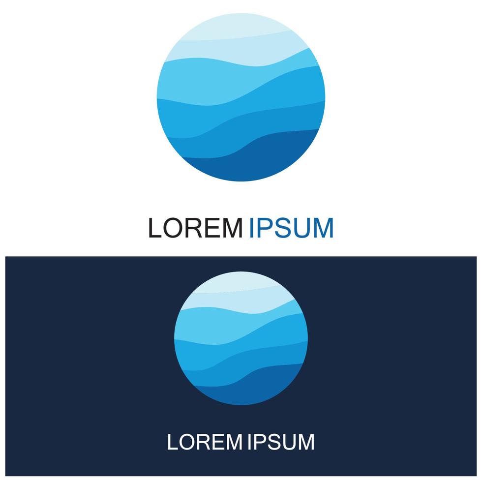 geïsoleerde ronde vorm logo. blauwe kleur logo. stromend water beeld. zee oceaan rivier oppervlak. vector