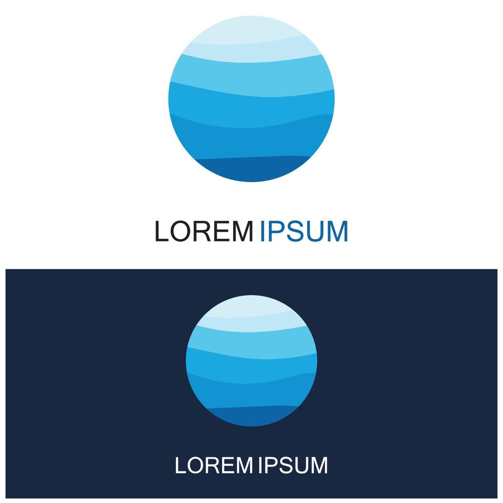 geïsoleerde ronde vorm logo. blauwe kleur logo. stromend water beeld. zee oceaan rivier oppervlak. vector