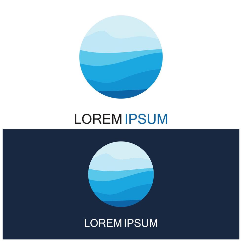 geïsoleerde ronde vorm logo. blauwe kleur logo. stromend water beeld. zee oceaan rivier oppervlak. vector