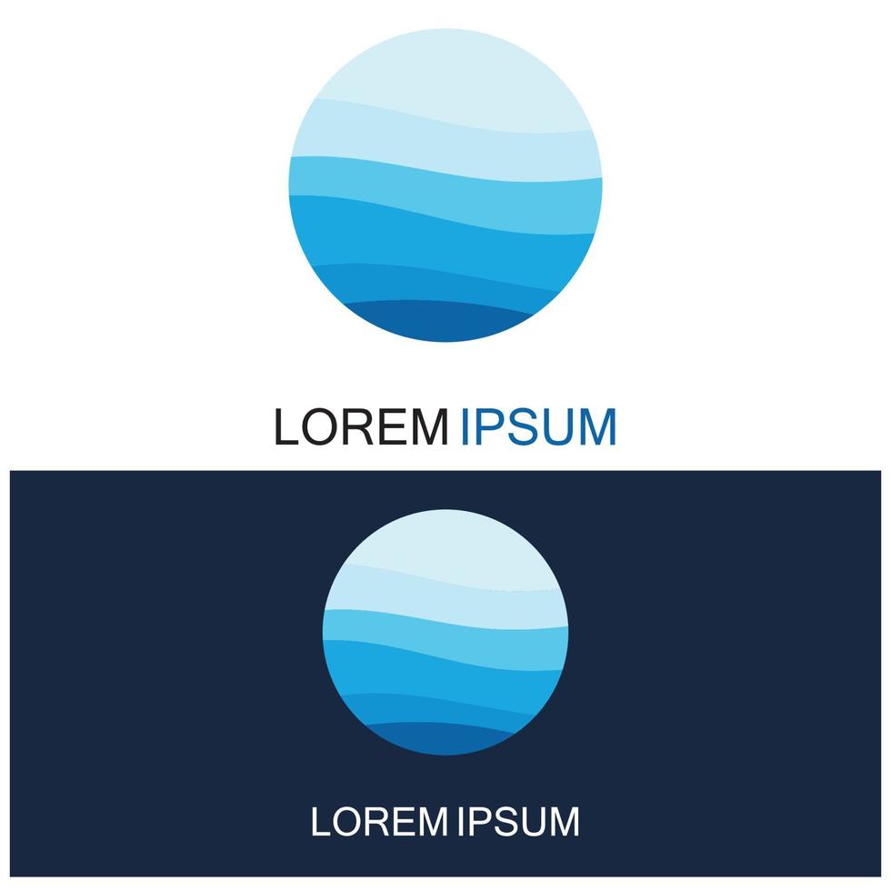 geïsoleerde ronde vorm logo. blauwe kleur logo. stromend water beeld. zee oceaan rivier oppervlak. vector