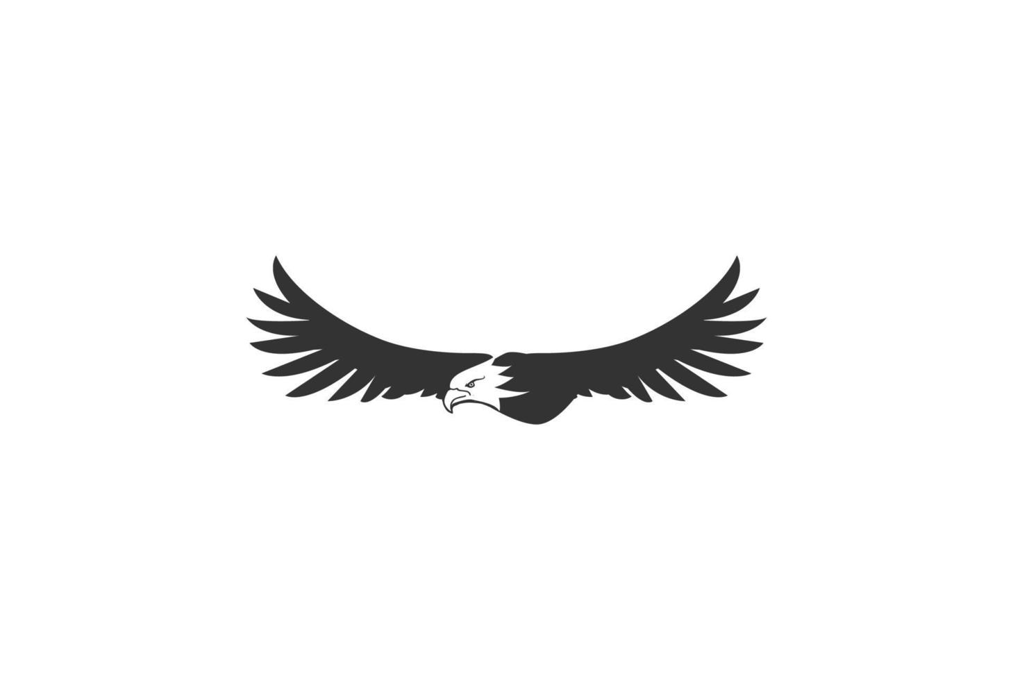 eenvoudige retro vliegende adelaar havik valk vogel silhouet logo ontwerp vector