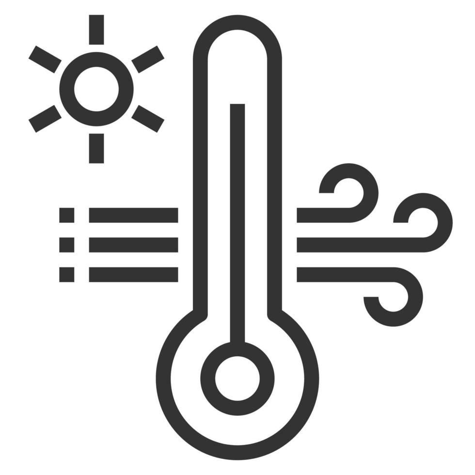 hete temperatuur pictogram lijn vectorillustratie vector