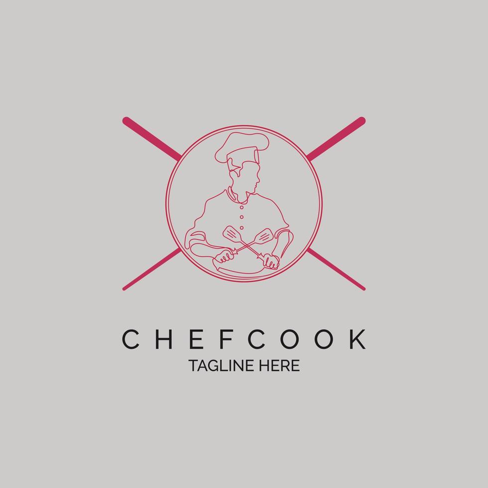 chef kok logo lijnstijl ontwerpsjabloon voor merk food restaurant of bedrijf en andere vector