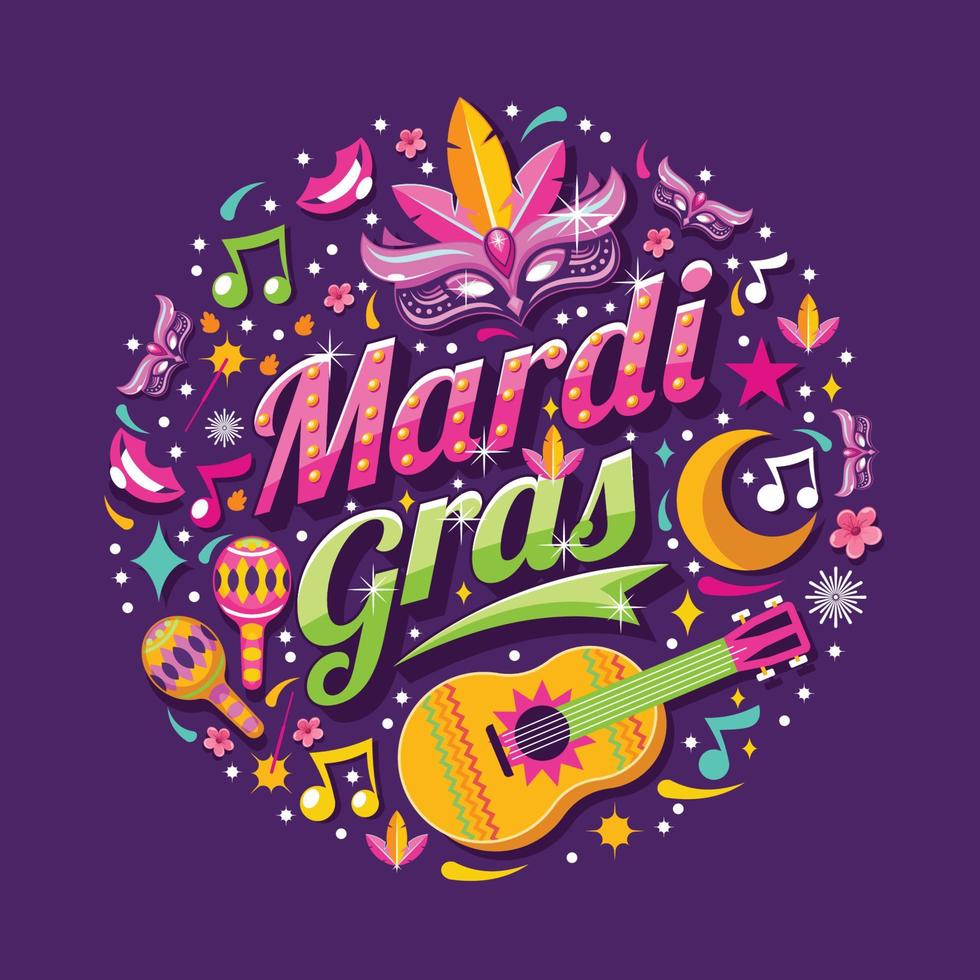 mardi gras festival met typografie vector