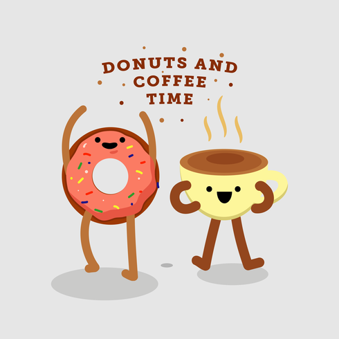 Donuts en koffie Vector