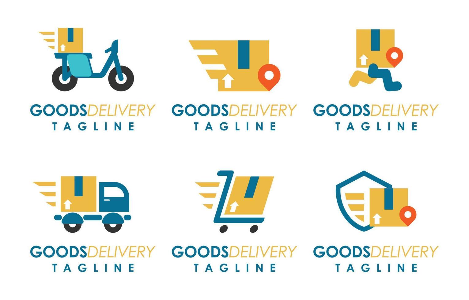 set van levering goederen logo vector