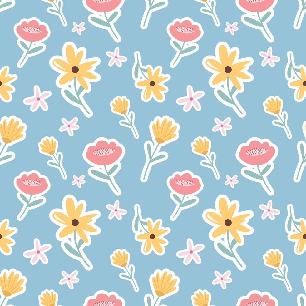 lente schoonheid bloemen naadloos ontwerp voor stof of behangontwerp vector