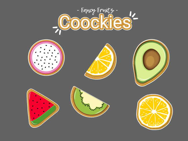 fruit fancy cookies collectie vector