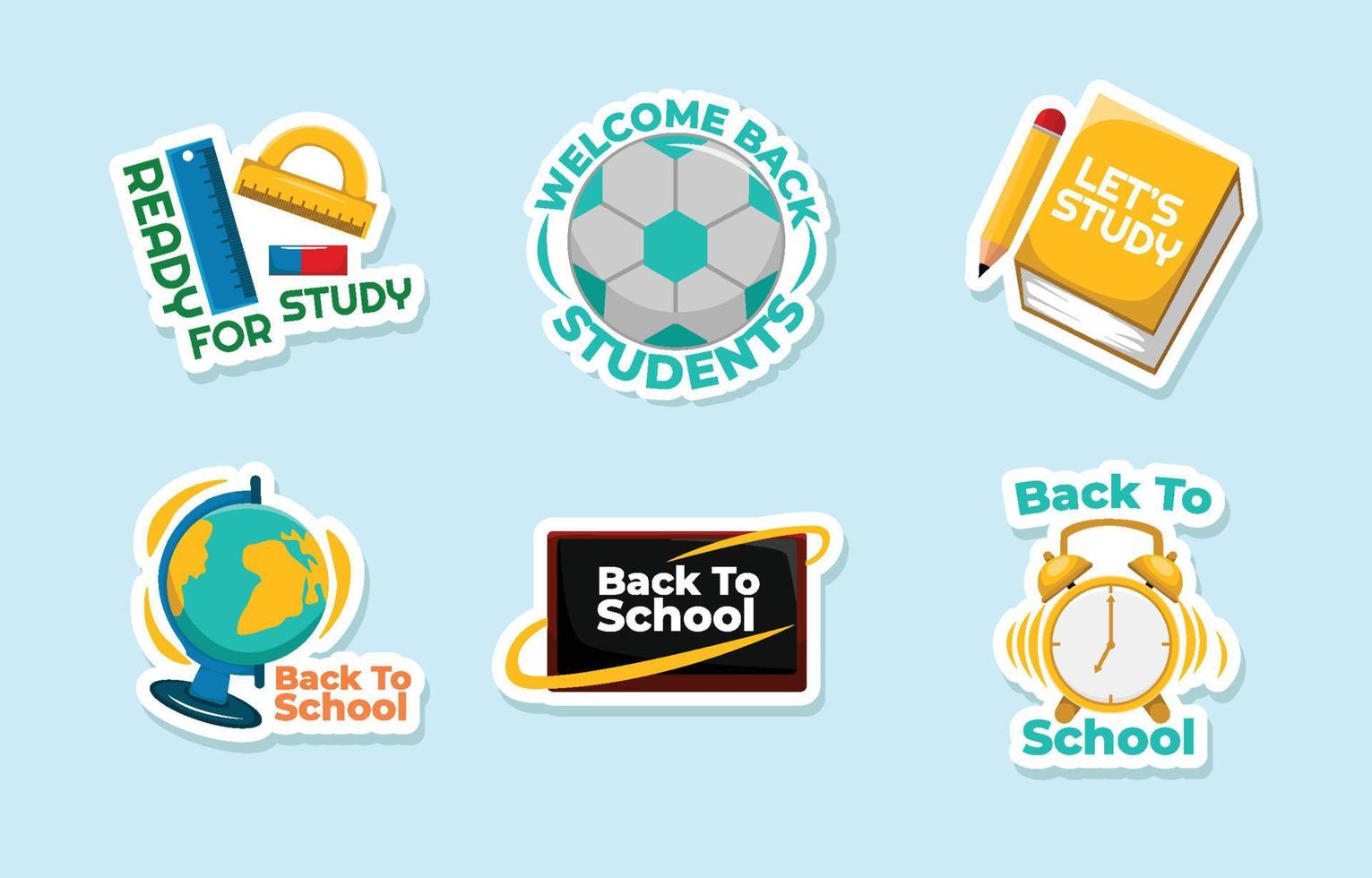 leuke sticker terug naar school element vector