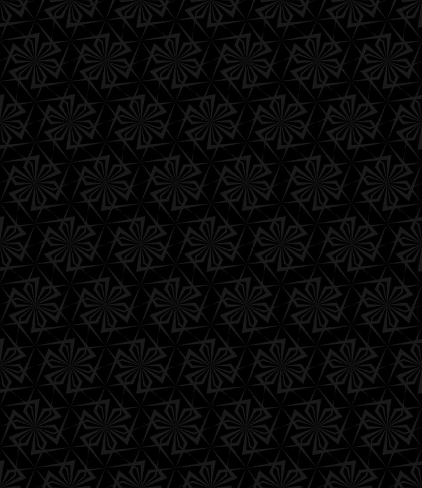 zwarte achtergrond met grijs vector geometrisch bloemenpatroon