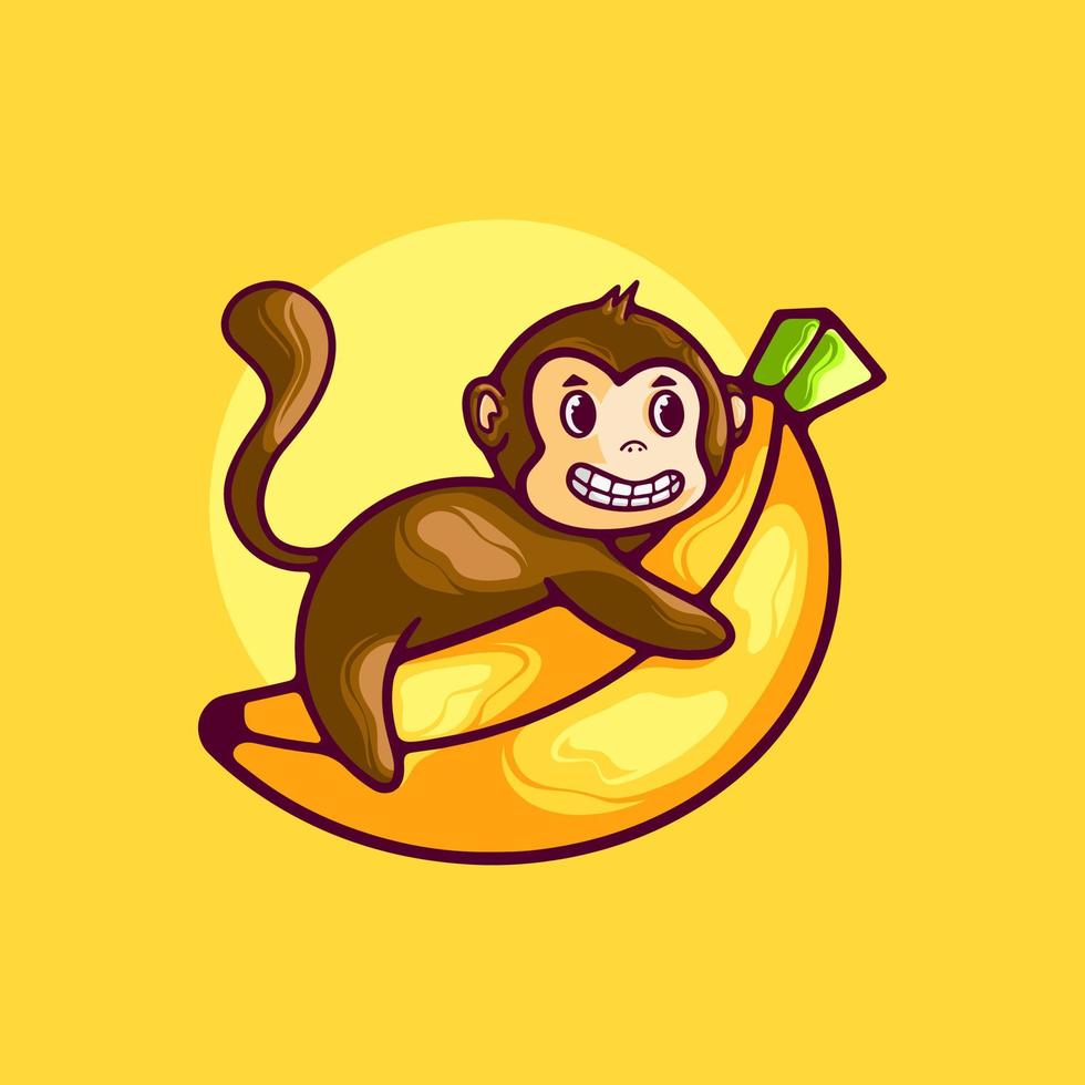 aap en banaan stripfiguur vector