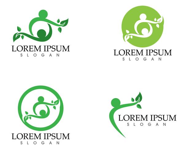 mensen blad groen natuur gezondheid logo en symbolen vector
