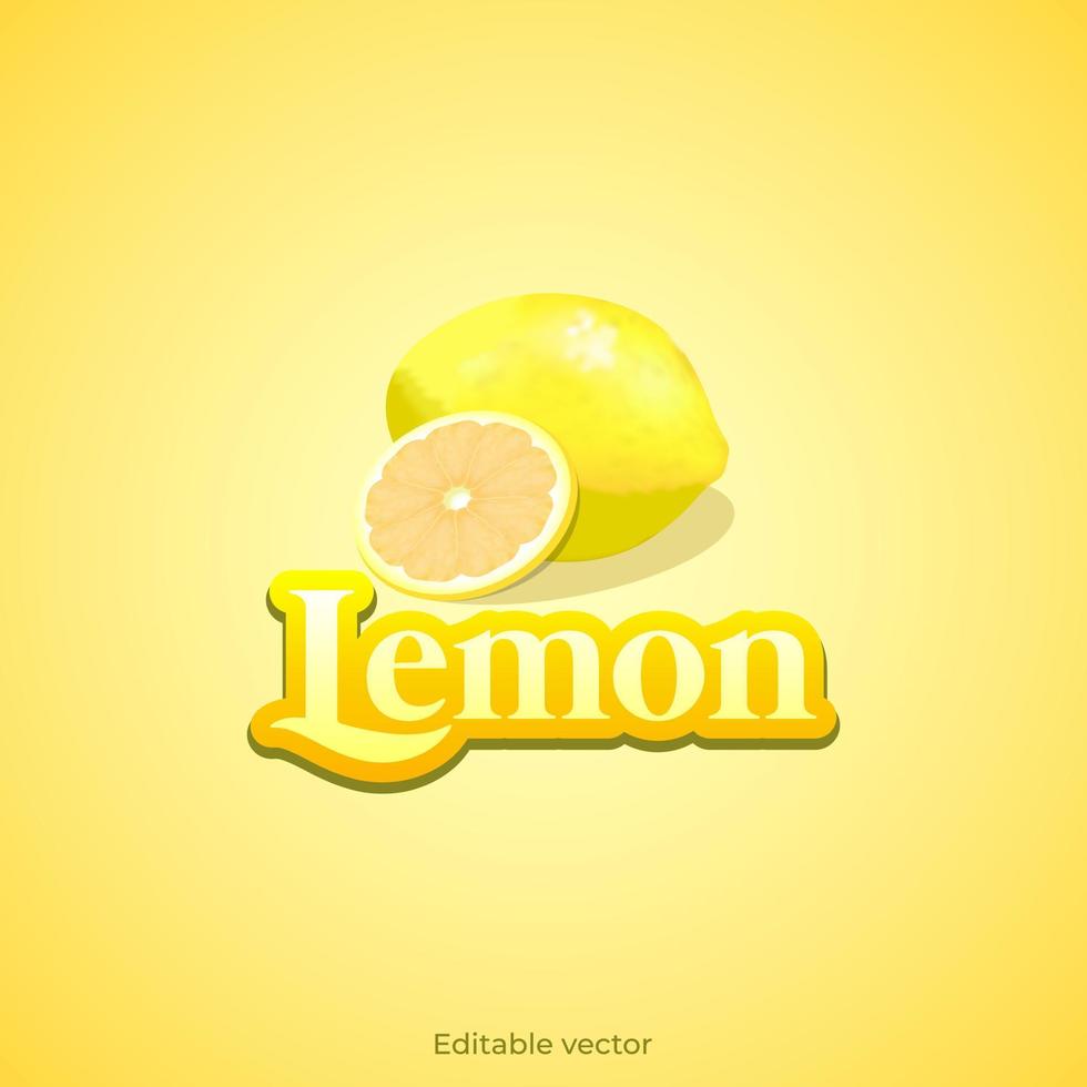 realistisch 3D-pictogram voor schijfjes citroen vector