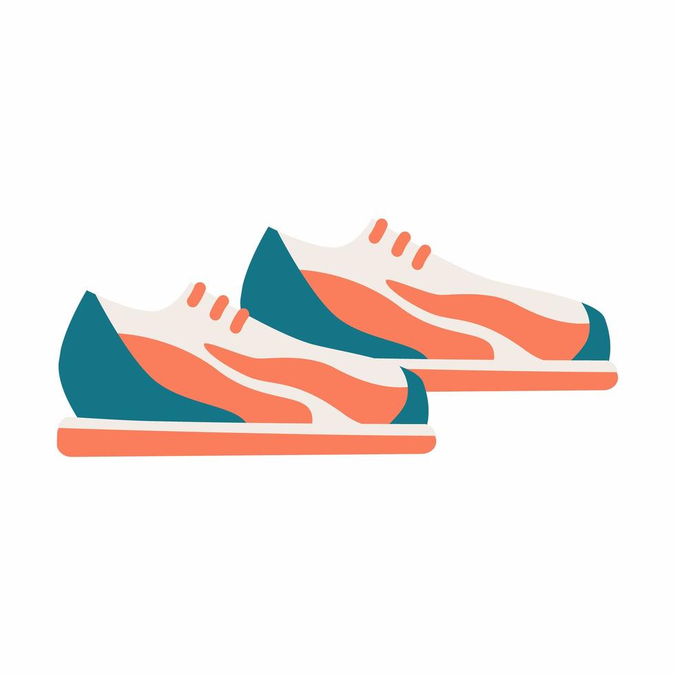 hippe sneakers. modieuze damesschoenen. platte vectorillustratie, geïsoleerd op een witte vector