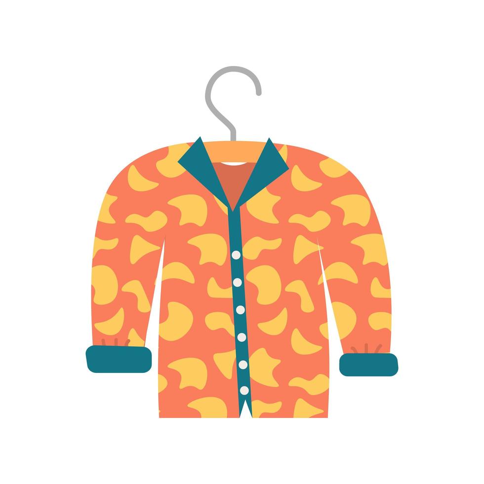 oranje trendy blouse met lange mouwen, vectorillustratie, geïsoleerd op een witte achtergrond vector