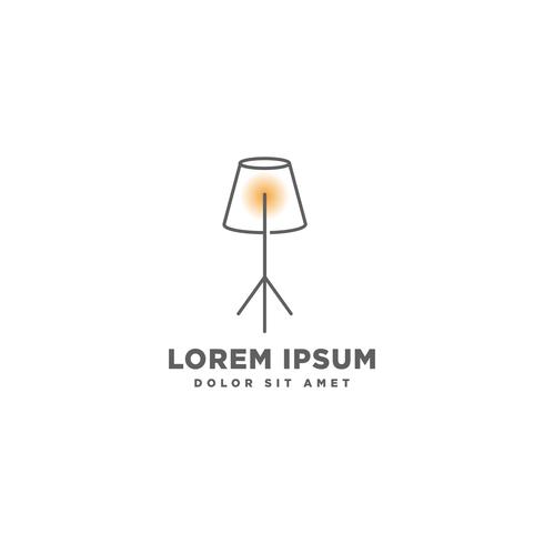 interieur licht logo ontwerp met lijn stijl vector illustratie