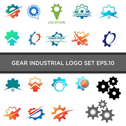 versnelling logo ontwerp industriële pictogram element illustratie vector