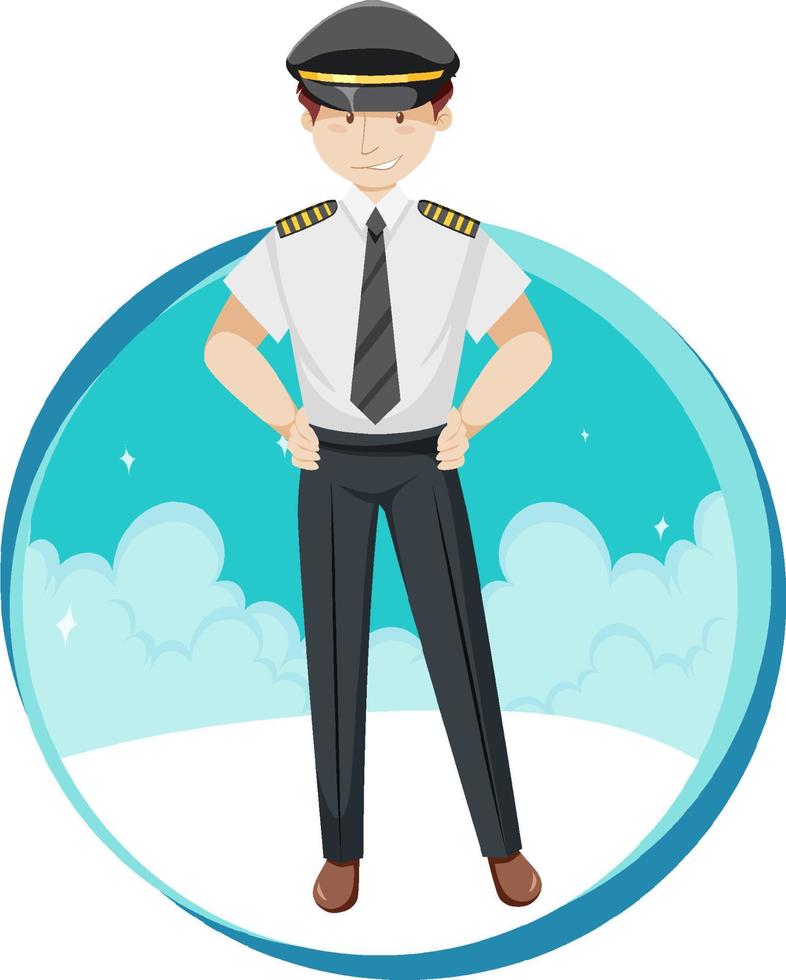 happy pilot reizen vakantie thema vector