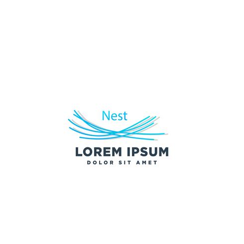 nest lijn eenvoudige logo sjabloon vector illustratie pictogram element