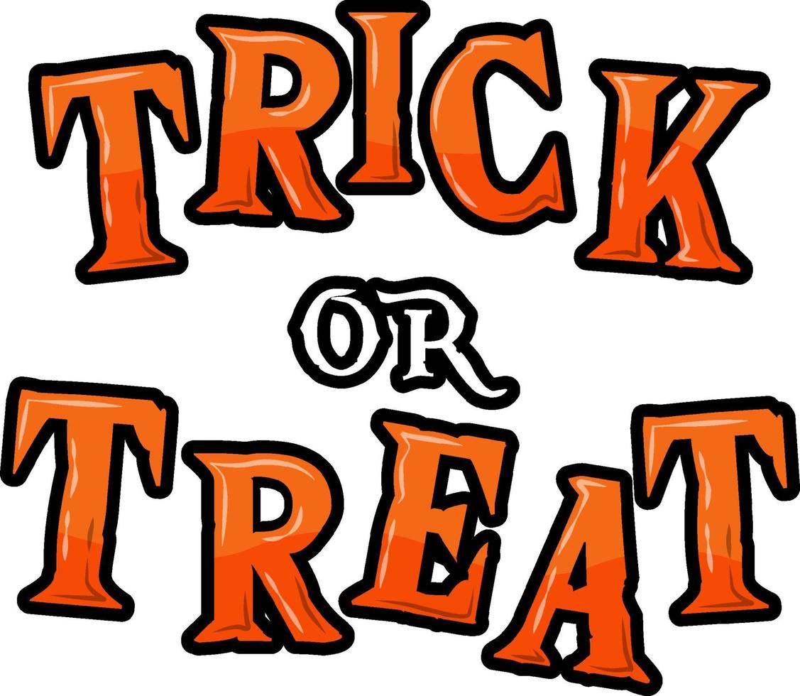 trick or treat-woordlogo voor halloween vector