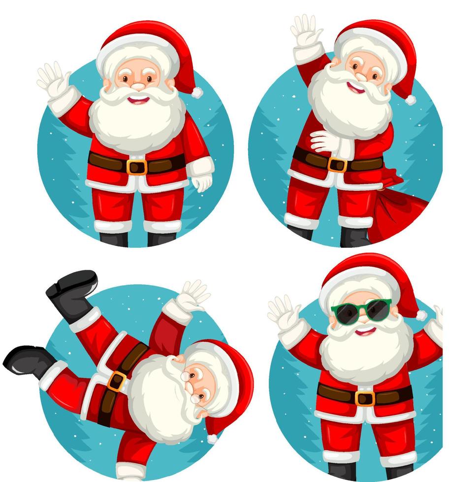 set van kerstthema met santa vector