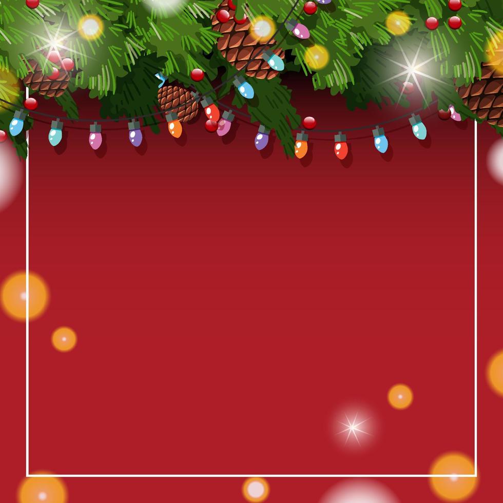 lege banner in kerstthema met ornamenten vector