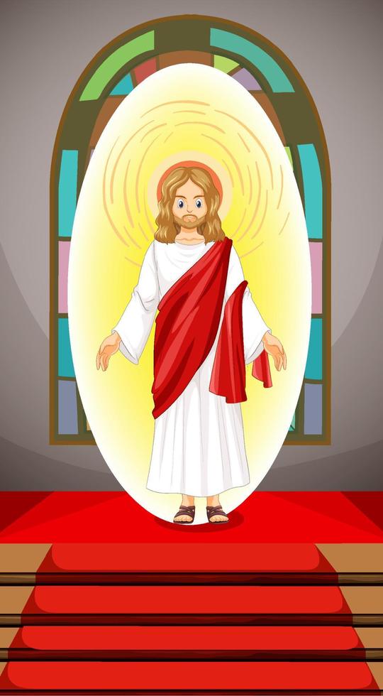 Jezus Christus in cartoonstijl vector