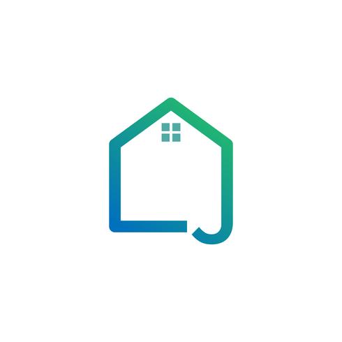 letter j architect, huis, bouw creatieve logo sjabloon vector
