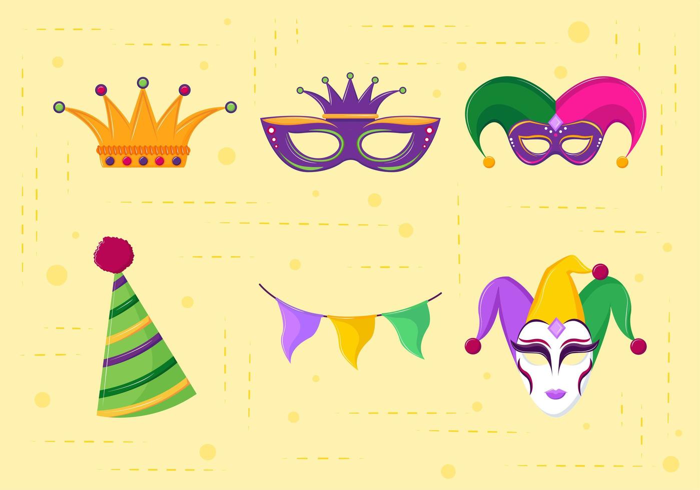 mardi gras pictogrammen vector