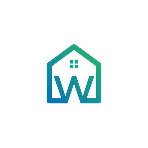 letter w architect, home, bouw creatieve logo sjabloon vector