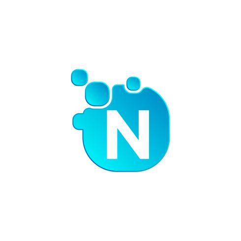 Letter n Bubble logo sjabloon of pictogram vectorillustratie vector