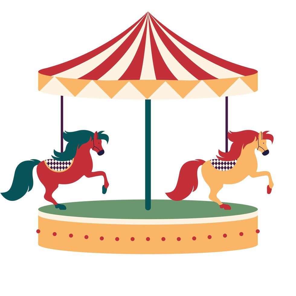 circus carrousel entertainment vector