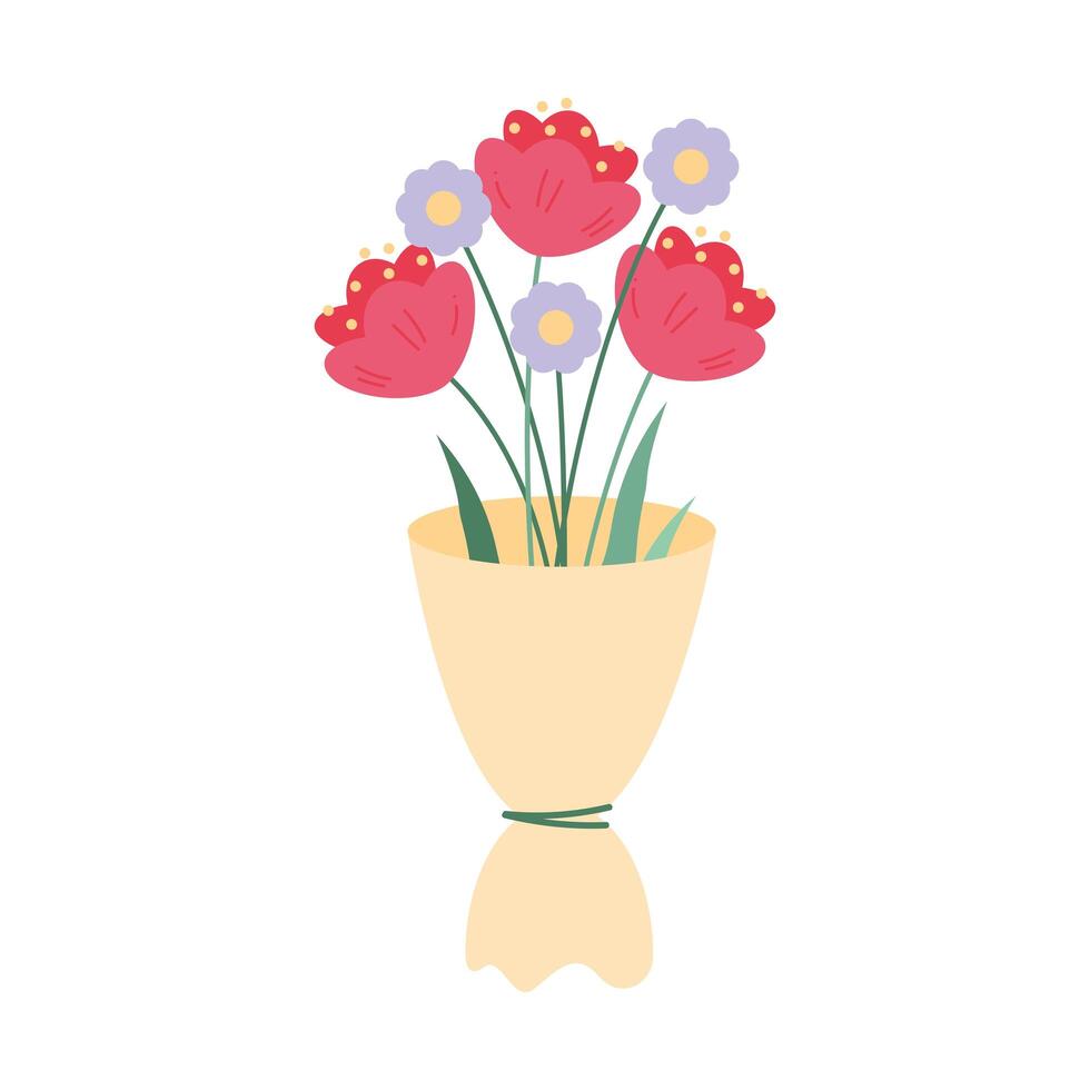 bloemen boeket cadeau vector