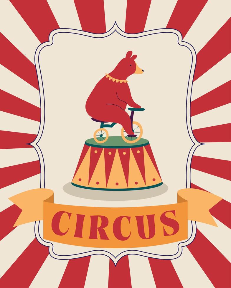 circusbeer in fietsposter vector