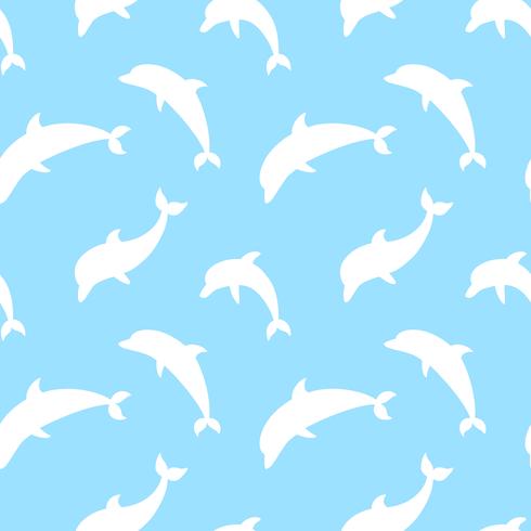 Vector naadloos patroon met dolfijnen