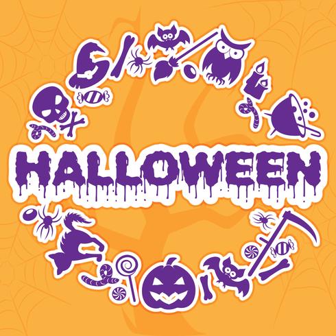 Halloween-banner, aanplakbiljet, uitnodiging of groetkaart. Vector illustratie.