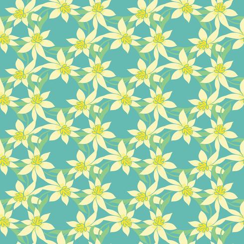 Naadloos kleurrijk vectorpatroon met de lentebloemen Bloemenklomp. Vector bloemenpatroon. Kleurrijke bloemenachtergrond. Floral elementen. Textiel bloemmotief. Lente achtergrond.